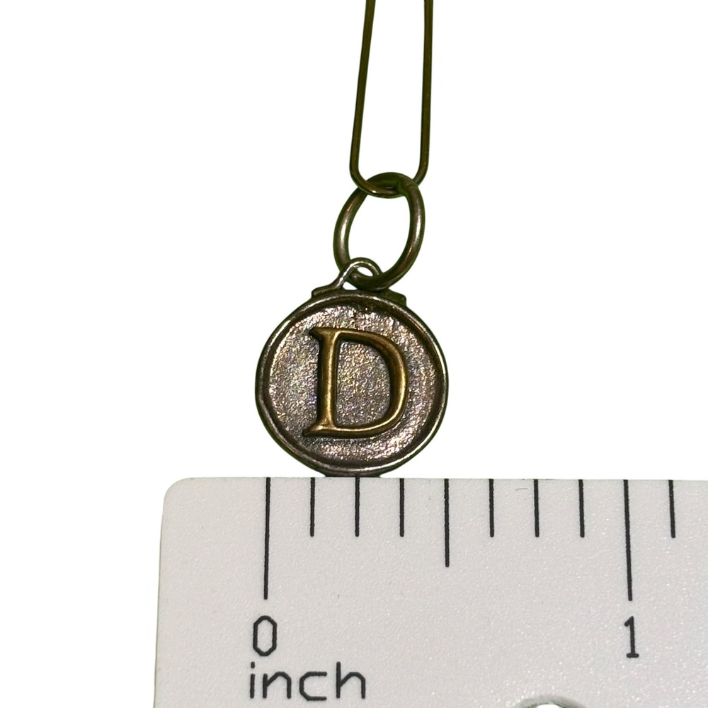 Waxing Poetic Insignia Initial D Pendant Charm Sterling Silver Brass 925 Mixed